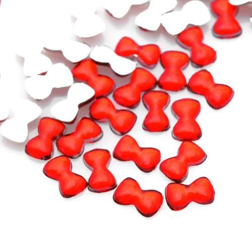 100PCS 2MM BOW RHINESTONES FOR NAIL ART & CRAFTS - RED