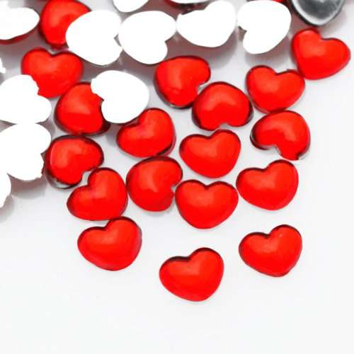 100PCS 2.5 * 2MM HEART RHINESTONES FOR NAIL ART & CRAFTS - RED