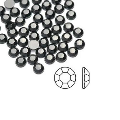 100PCS 1.5MM ROUND RHINESTONE FOR NAIL ARTS & CRAFTS - BLACK