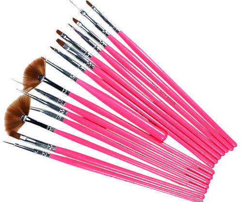 15 PCS PINK NAIL ART BRUSH SET