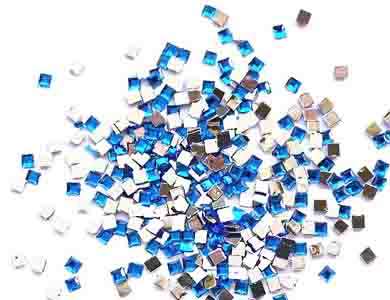 100PCS 2 * 2MM SQUARE RHINESTONES FOR NAIL ART & CRAFTS - DARK BLUE