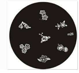 NAIL ART STAINLESS STEEL STAMPING PLATE KONAD TEMPLATE (M26)