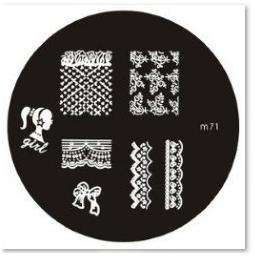 NAIL ART STAINLESS STEEL STAMPING PLATE KONAD TEMPLATE (M71)
