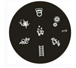 NAIL ART STAINLESS STEEL STAMPING PLATE KONAD TEMPLATE (M16)