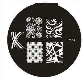 NAIL ART STAINLESS STEEL STAMPING PLATE KONAD TEMPLATE (M64)