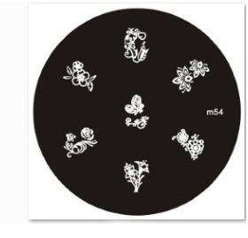 NAIL ART STAINLESS STEEL STAMPING PLATE KONAD TEMPLATE (M54)