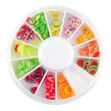 WHEEL OF MIXED FRUIT NAIL ART FIMO SLICES