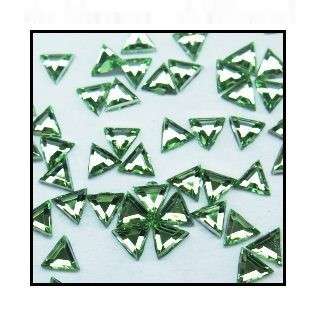 100PCS 3 * 3MM TRIANGULAR RHINESTONES FOR NAIL ART & CRAFTS - LIGHT GREEN