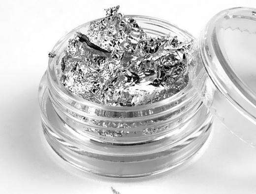 SILVER FOIL FLAKES FOR NAIL ART & CRAFTS