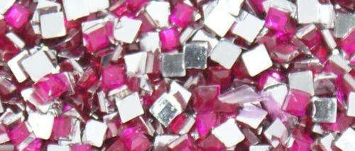 100PCS 2 * 2MM SQUARE RHINESTONES FOR NAIL ART & CRAFTS - FUCHSIA