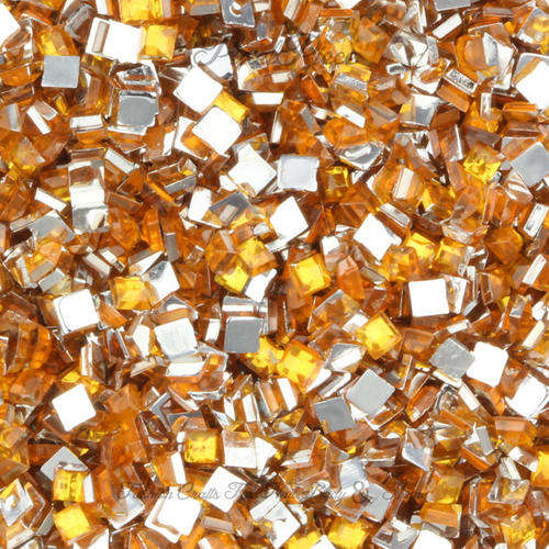 100PCS 2 * 2MM SQUARE RHINESTONES FOR NAIL ART & CRAFTS - ORANGE