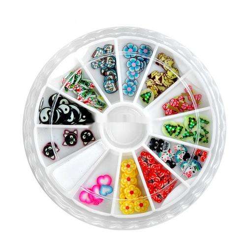 WHEEL OF MIXED FIMO SLICES FOR NAIL ART