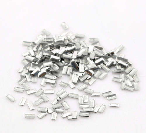 100PCS 4MM ALUMINIUM TONE RECTANGLE METAL STUDS FOR NAIL ART & CRAFTS