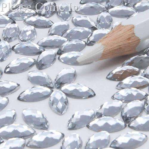 100PCS 2MM ELLIPSE RHINESTONES FOR NAIL ART  & CRAFTS - CLEAR