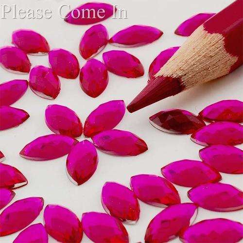 100PCS 2MM ELLIPSE RHINESTONES FOR NAIL ART & CRAFTS - HOT PINK
