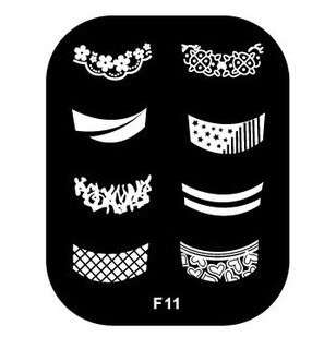 NAIL ART STAINLESS STEEL STAMPING PLATE KONAD TEMPLATE (F11)