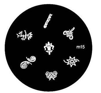 NAIL ART STAINLESS STEEL STAMPING PLATE KONAD TEMPLATE (M15)