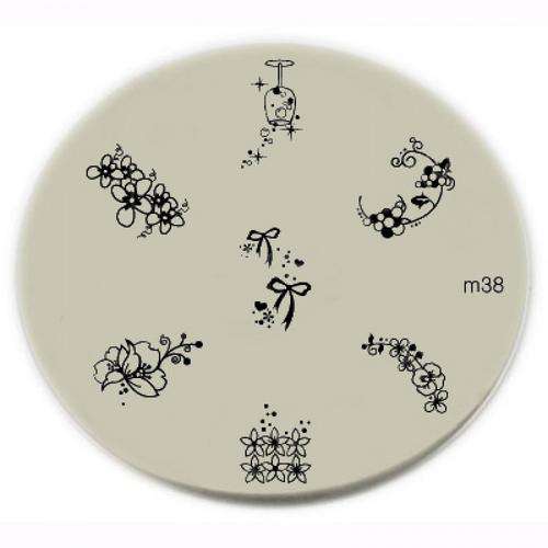 NAIL ART STAINLESS STEEL STAMPING PLATE KONAD TEMPLATE (M38)