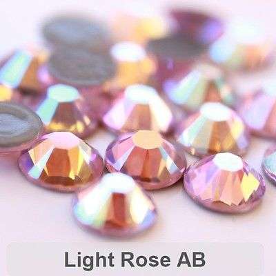 1 x GROSS - SS16 GLUE ON 3.8 - 4 mm AB CRYSTAL RHINESTONES - LIGHT ROSE