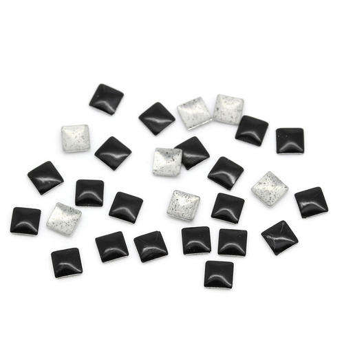 100PCS 2MM ALUMINIUM TONE SQUARE METAL STUD FOR NAIL ART & CRAFTS - BLACK