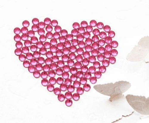 100PCS 3MM ROUND RHINESTONES FOR NAIL ART & CRAFTS - ROSE