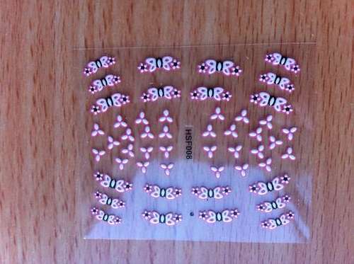 NAIL ART STICKER - PINK & BLACK