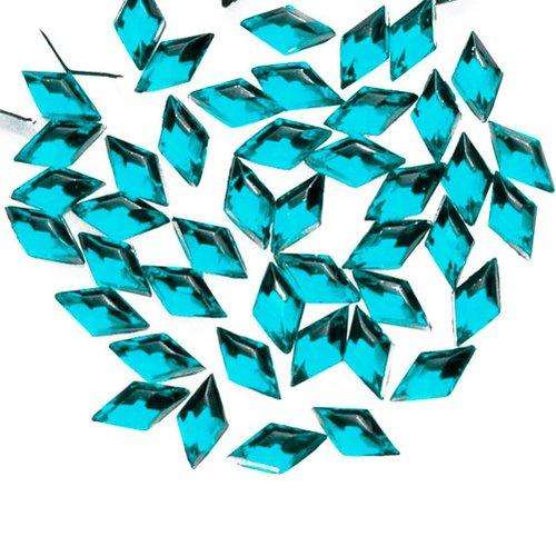 100PCS 1.5 * 3MM RHOMBUS RHINESTONES FOR NAIL ART & CRAFTS - AQUA BLUE