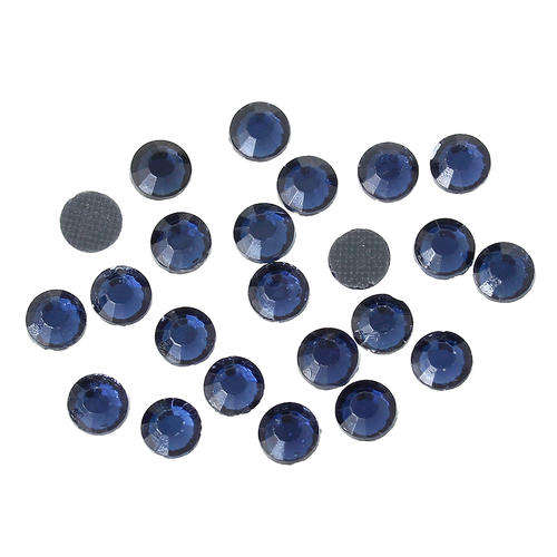 1 X GROSS (144 PCS) SS10 (3MM) IRON ON HOT FIX (HOTFIX)  FLATBACK RHINESTONE  - INK BLUE