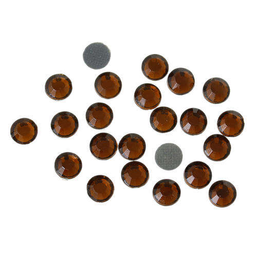 1 X GROSS (144 PCS) SS16 (4MM) IRON ON HOT FIX (HOTFIX)  FLATBACK RHINESTONE  - MOCCA