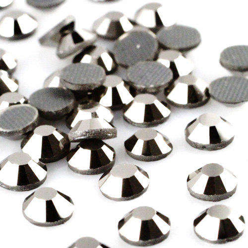 1 X GROSS (144 PCS) SS16 (4MM)  IRON ON HOT FIX (HOTFIX) FLATBACK RHINESTONE  - GREY HEMATITE