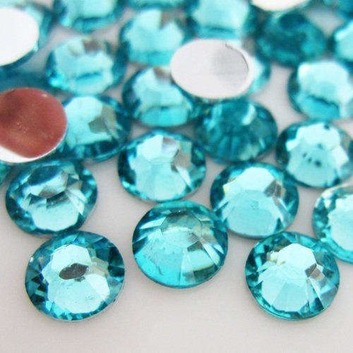 Ss20 Hot Fix Iron On  Rhinestones Lake Aqua Blue