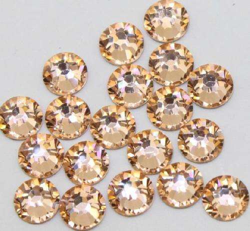 (144 PCS) SS6 (2MM)  IRON ON HOT FIX (HOTFIX) FLATBACK RHINESTONE  - CHAMPAGNE