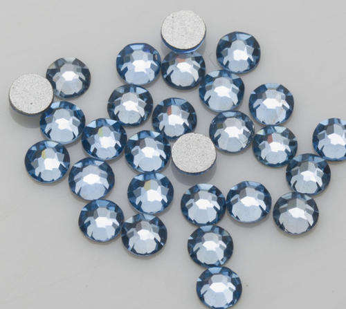 1 X GROSS (144 PCS) SS16 (4MM) IRON ON HOT FIX (HOTFIX)  FLATBACK RHINESTONE  - LIGHT BLUE