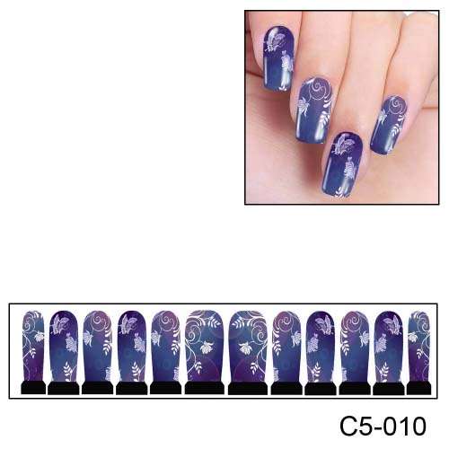 NAIL ART - FULL COVER WRAP - WATER TRANSFER DECALS - FLOWER