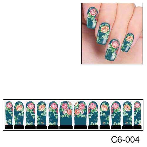 NAIL ART - FULL COVER WRAP - WATER TRANSFER DECALS