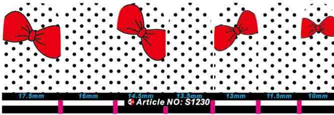 NAIL ART - FULL COVER WRAP (BOW & POLKA DOTS)