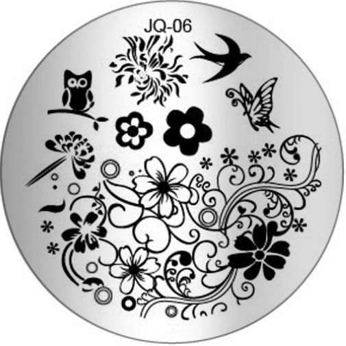 NAIL ART IMAGE STAMPING PLATE (JQ SERIES) - FLORAL SWIRL
