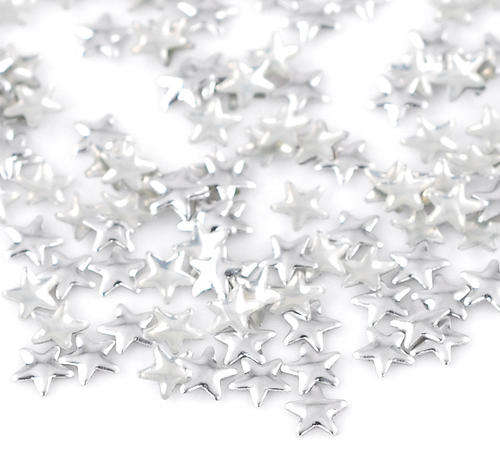 100PCS 5MM SILVER PLATED METAL STAR STUDS FOR NAIL ART & CRAFTS