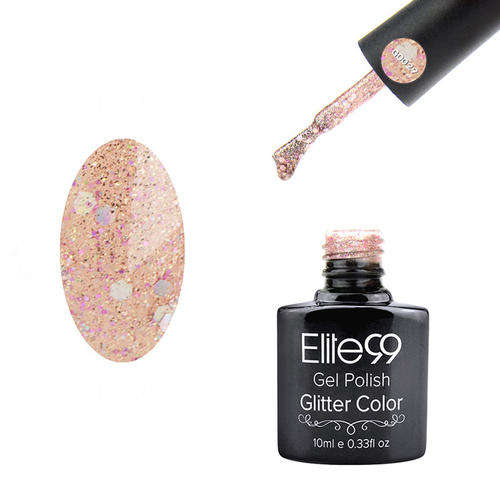 Elite99 10ml Diamond Glitter Soak Off UV/LED Gel Polish (Glitter Clear Pink)