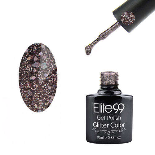 Elite99 10ml Diamond Glitter Soak Off UV/LED Gel Polish (Glitter Brown Purple)