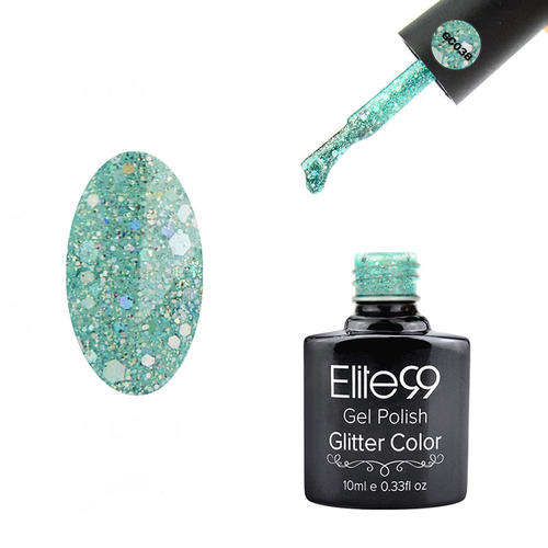 Elite99 10ml Diamond Glitter Soak Off UV/LED Gel Polish (Glitter Cyan Blue)