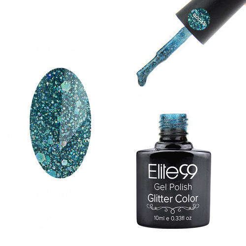 Elite99 10ml Diamond Glitter Soak Off UV/LED Gel Polish (Glitter Teal Green)