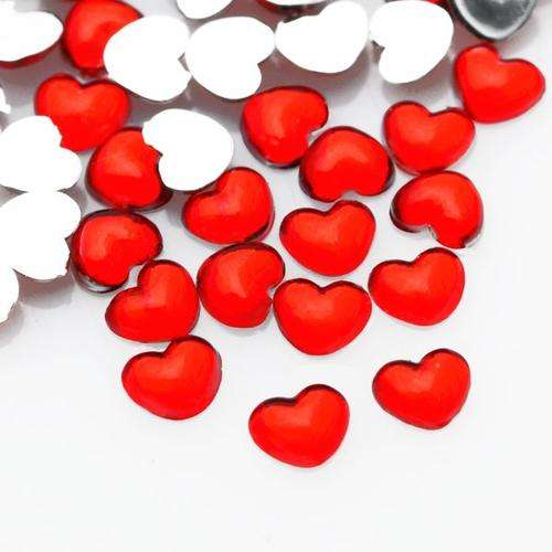 NAIL ART RHINESTONE HEART - RED