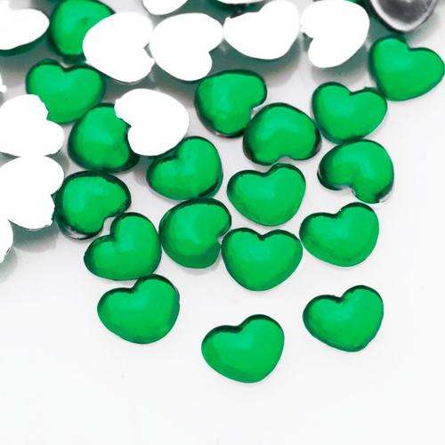 NAIL ART RHINESTONE HEART - DARK GREEN