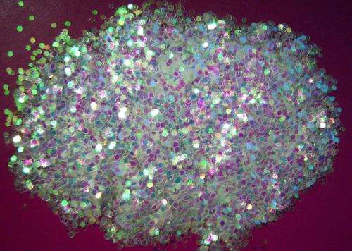 10G SMALL HEXAGON GLITTER WHITE AB - NAIL ART