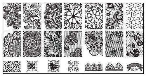 NAIL ART IMAGE STAMPING PLATE LACE STYLE BC10