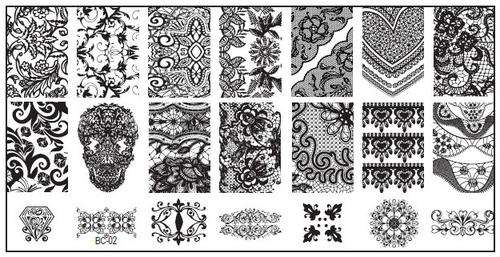 NAIL ART IMAGE STAMPING PLATE LACE STYLE BC02