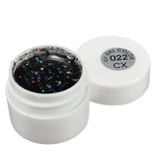 UV GEL - BIG MIDNIGHT BLACK GLITTER