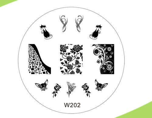 NAIL ART IMAGE STAMPING PLATE (W-SERIES) 7cm