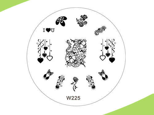 NAIL ART IMAGE STAMPING PLATE (W-SERIES) 7cm